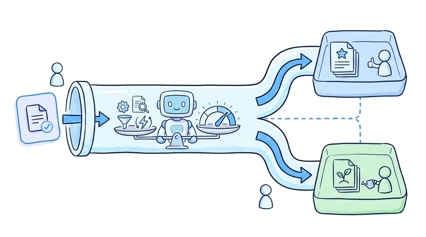 AI lead scoring pipeline routing high and low scores