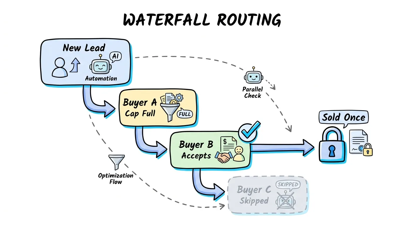 exclusive insurance leads delivered to one buyer through Lead Distro AI priority and waterfall routing