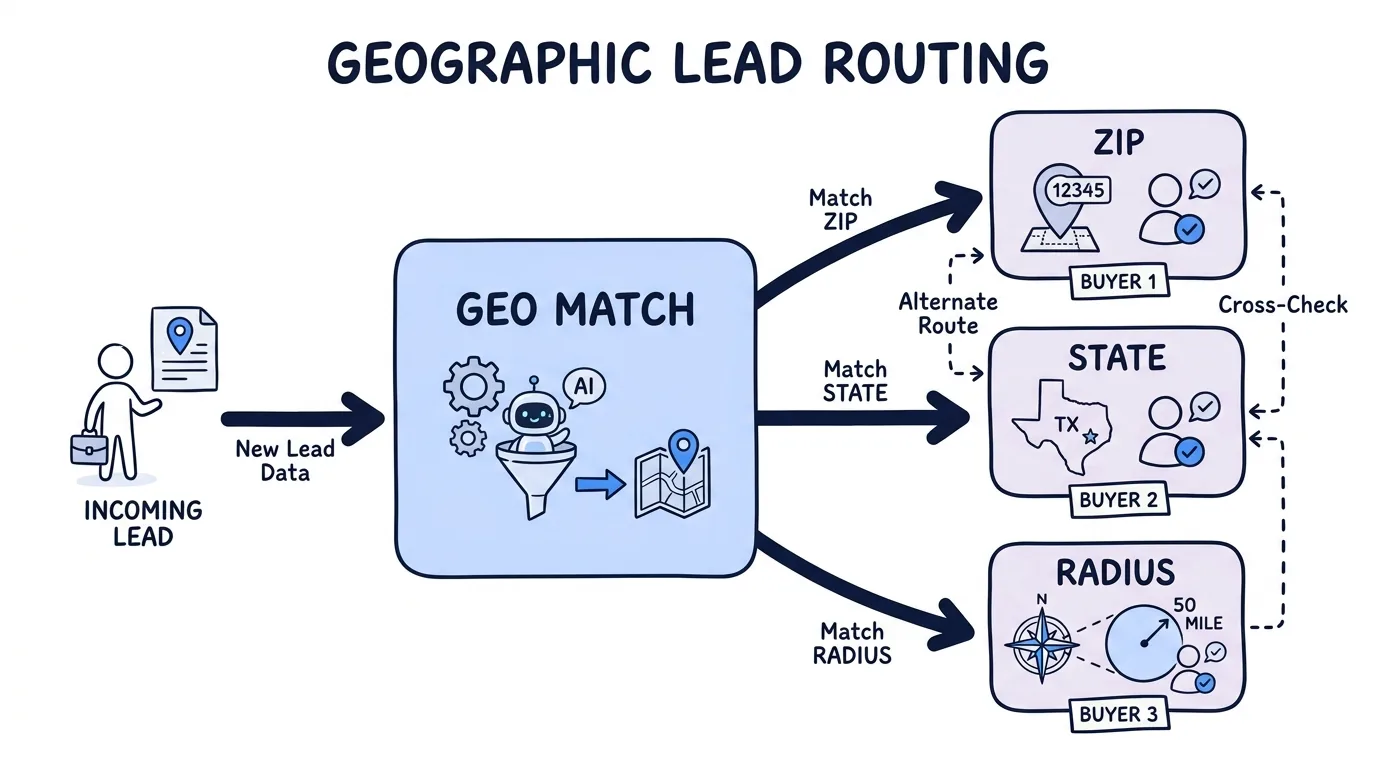 Geographic Lead Routing: Route Leads by Zip, State, and Radius