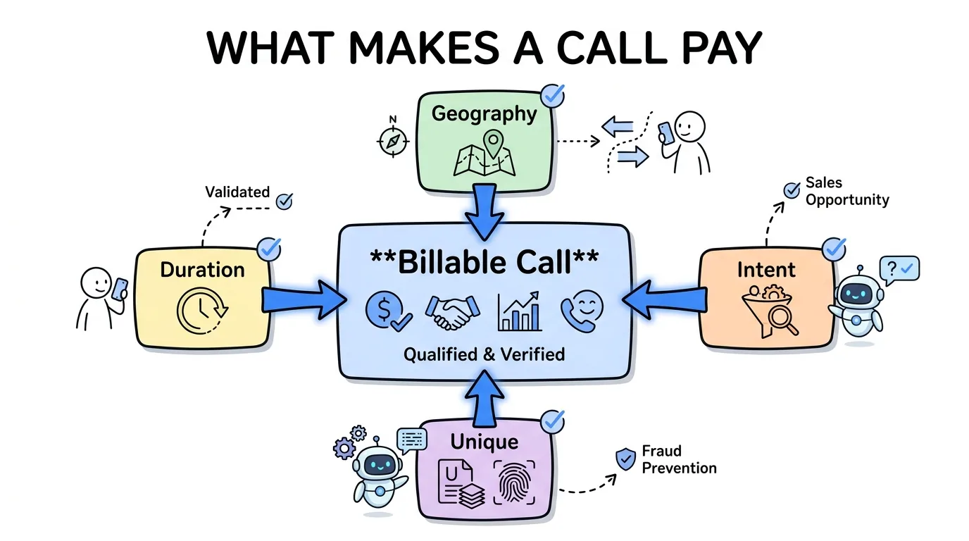 pay per call lead generation shown through the four rules that make a call billable